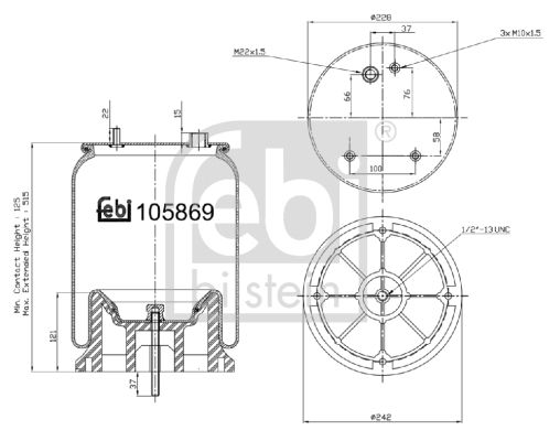 Soufflet à air, suspension pneumatique