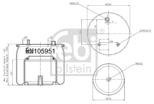 Soufflet à air, suspension pneumatique