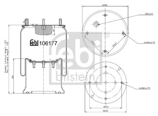 Soufflet à air, suspension pneumatique