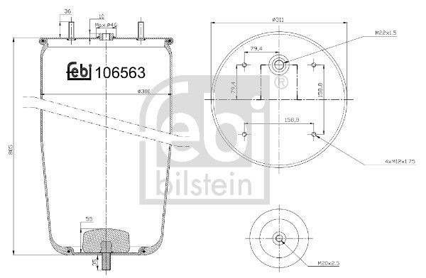 Soufflet à air, suspension pneumatique
