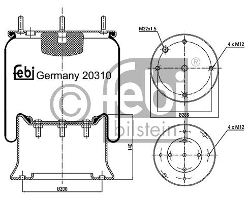 Soufflet à air, suspension pneumatique