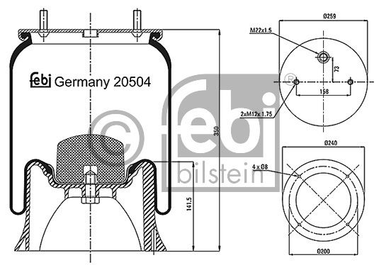 Soufflet à air, suspension pneumatique