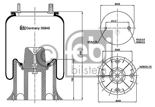 Soufflet à air, suspension pneumatique