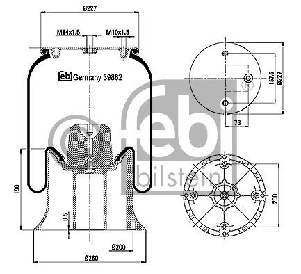 Soufflet à air, suspension pneumatique