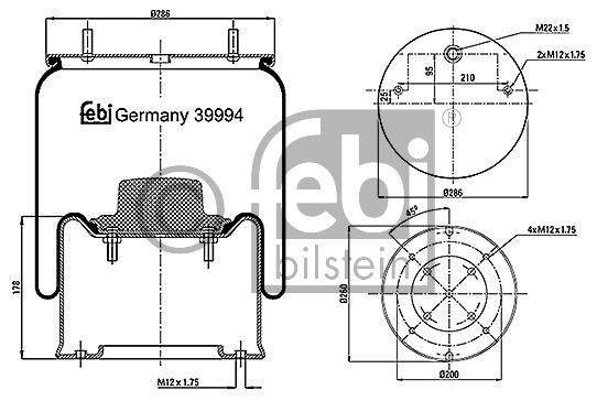 Soufflet à air, suspension pneumatique