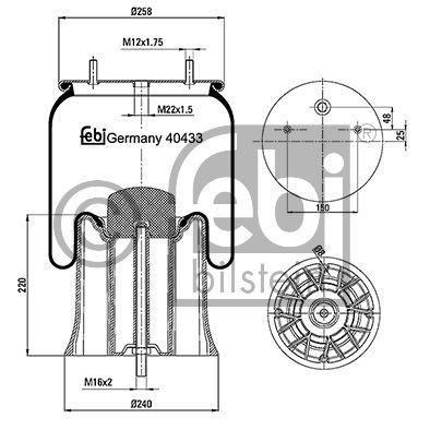 Soufflet à air, suspension pneumatique