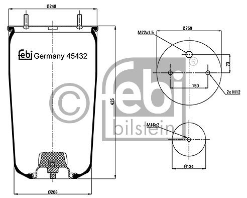 Soufflet à air, suspension pneumatique