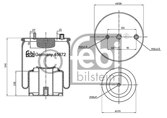 Soufflet à air, suspension pneumatique