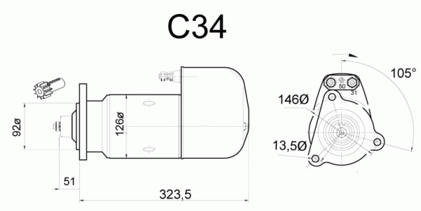 Démarreur Brand New DELCO REMY (Heavy Duty)