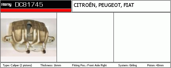 Étrier de frein Remanufactured REMY (Multiline)