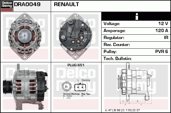 Alternateur Remanufactured REMY (Light Duty)