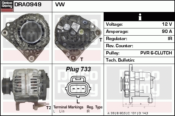 Alternateur Remanufactured REMY (Light Duty)