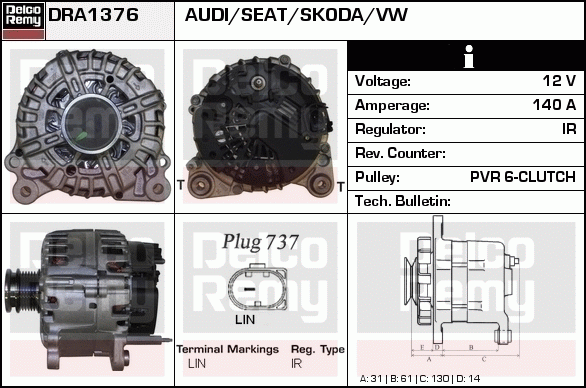 Alternateur Remanufactured REMY (Light Duty)