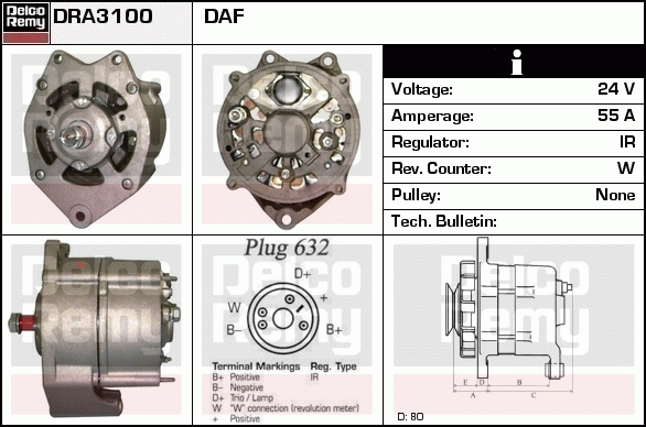 Alternateur Remanufactured DELCO REMY (Heavy Duty)