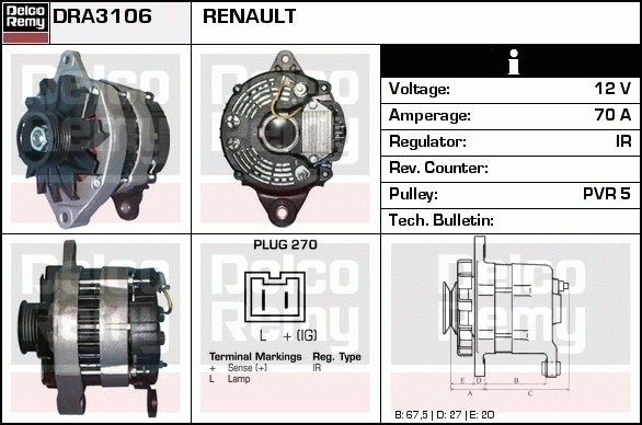 Alternateur Remanufactured REMY (Light Duty)