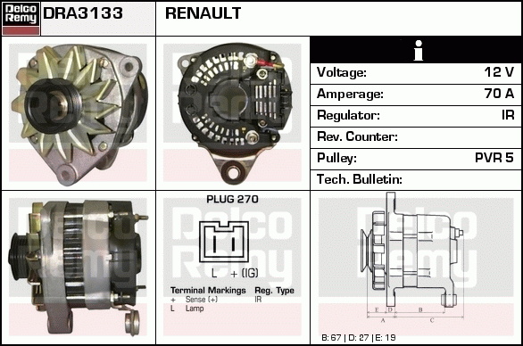 Alternateur Remanufactured REMY (Light Duty)