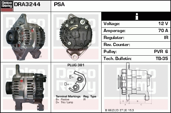 Alternateur Remanufactured REMY (Light Duty)