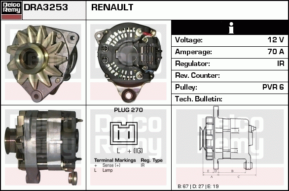 Alternateur Remanufactured REMY (Light Duty)