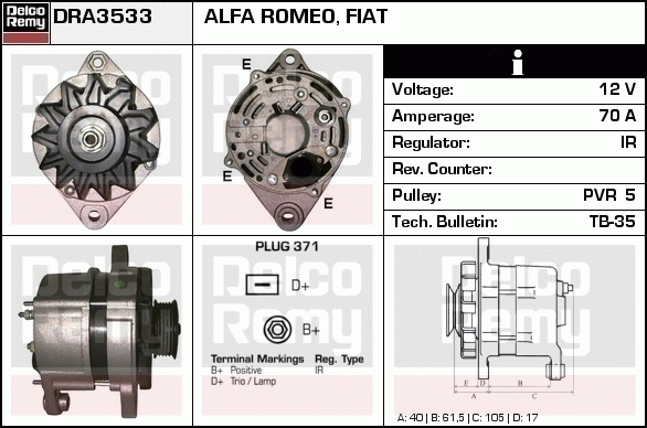 Alternateur Remanufactured REMY (Light Duty)