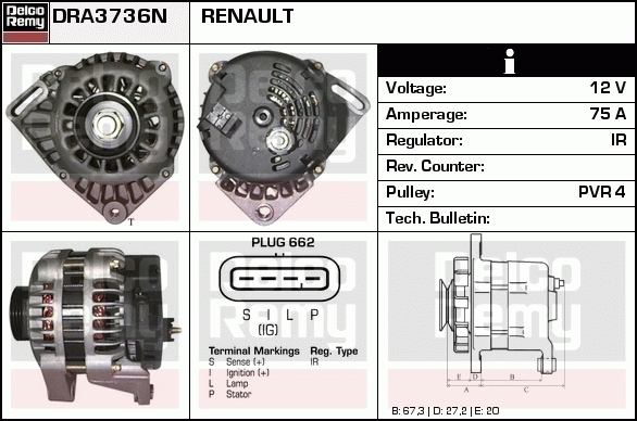 Alternateur Brand New REMY (Light Duty)