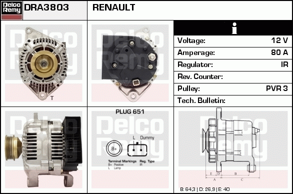 Alternateur Remanufactured REMY (Light Duty)