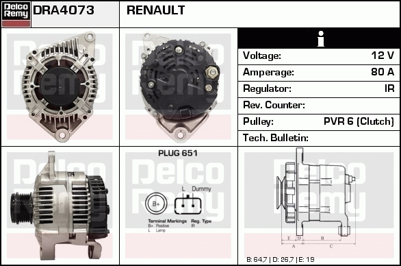 Alternateur Remanufactured REMY (Light Duty)