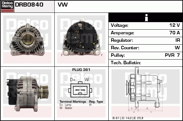 Alternateur Remanufactured REMY (Light Duty)