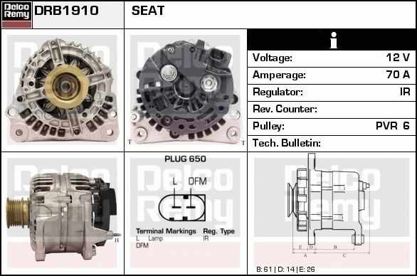 Alternateur Remanufactured REMY (Light Duty)