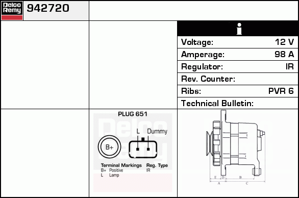 Alternateur Remanufactured REMY (Light Duty)