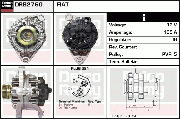 Alternateur Remanufactured REMY (Light Duty)