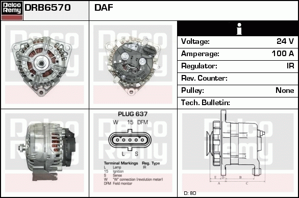 Alternateur Remanufactured DELCO REMY (Heavy Duty)