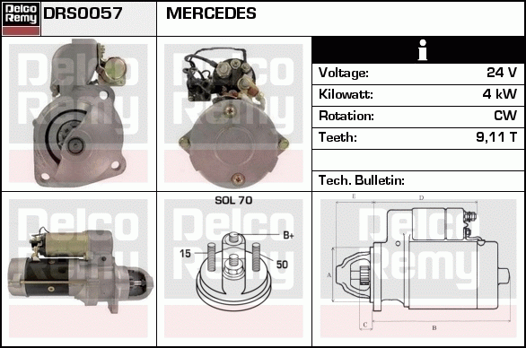 Démarreur Remanufactured DELCO REMY (Heavy Duty)