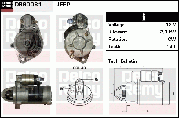 Démarreur Remanufactured REMY (Light Duty)