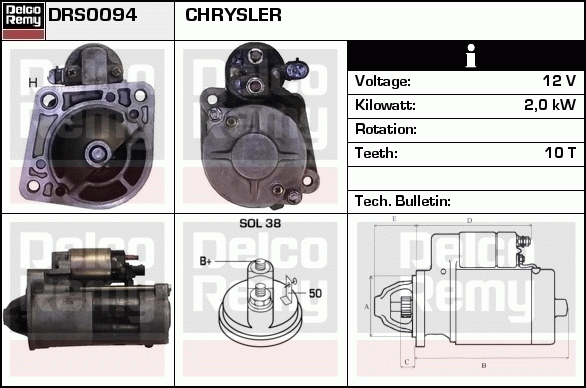 Démarreur Remanufactured REMY (Light Duty)