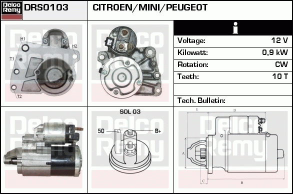 Démarreur Remanufactured REMY (Light Duty)