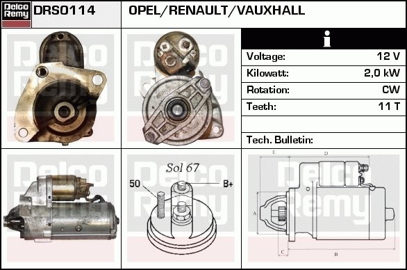 Démarreur Remanufactured REMY (Light Duty)