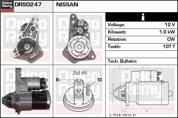 Démarreur Remanufactured REMY (Light Duty)