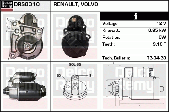 Démarreur Remanufactured REMY (Light Duty)