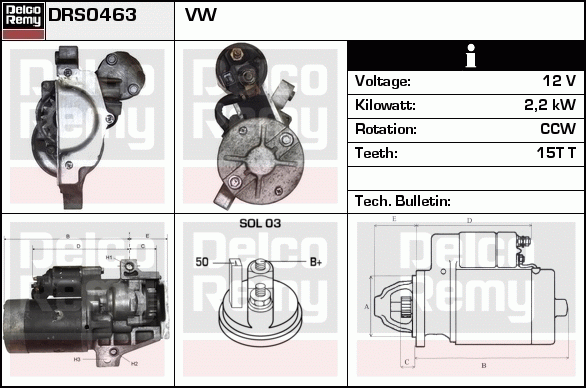 Démarreur Remanufactured REMY (Light Duty)