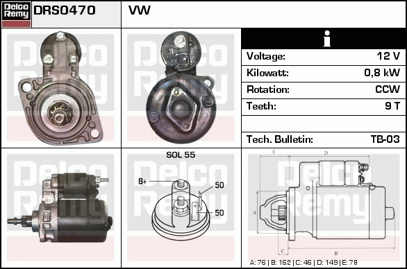 Démarreur Remanufactured REMY (Light Duty)