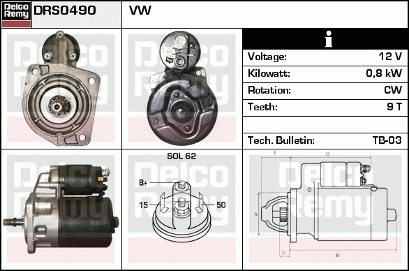 Démarreur Remanufactured REMY (Light Duty)