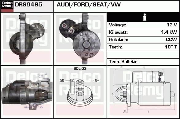 Démarreur Remanufactured REMY (Light Duty)