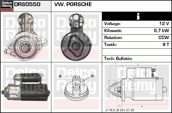 Démarreur Remanufactured REMY (Light Duty)