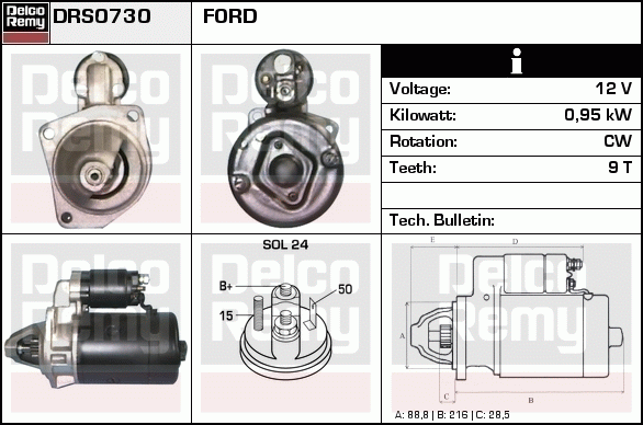 Démarreur Remanufactured REMY (Light Duty)