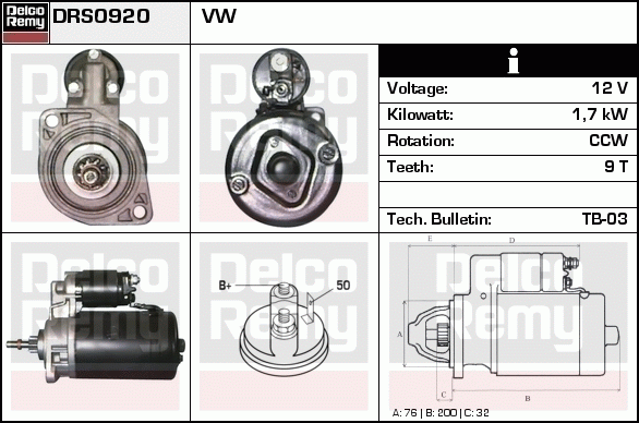 Démarreur Remanufactured REMY (Light Duty)