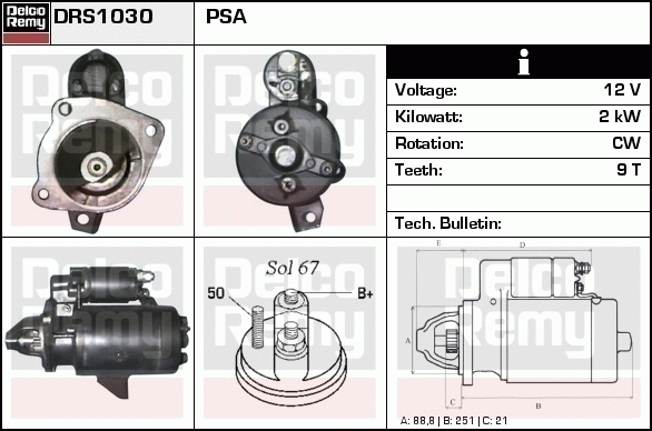 Démarreur Remanufactured REMY (Light Duty)