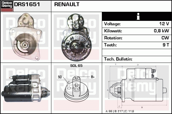 Démarreur Remanufactured REMY (Light Duty)