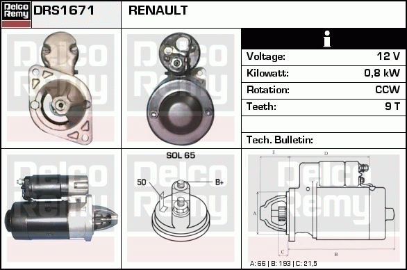 Démarreur Remanufactured REMY (Light Duty)