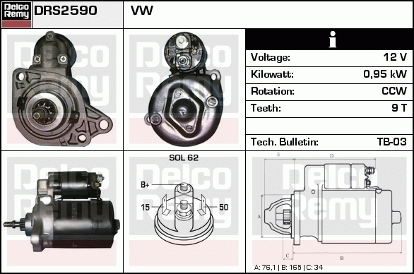 Démarreur Remanufactured REMY (Light Duty)