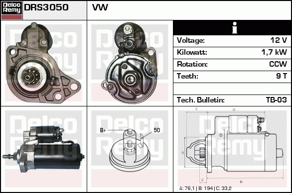 Démarreur Remanufactured REMY (Light Duty)